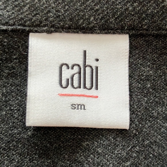 🛑SOLS❤️CAbi ponte twill Crew dark gray blazer wit/light gray piping - Picture 8 of 11